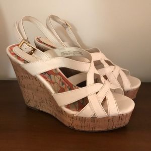 White wedge sandals